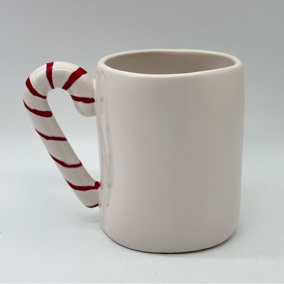 Rae Dunn CANDY CANE LANE Ceramic Holiday Red Mug with Candy Cane Handle - Picture 3 of 5
